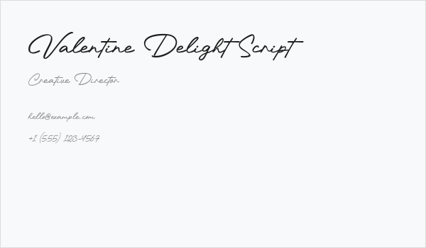 Valentine Delight Script Business Card