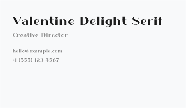 Valentine Delight Serif Business Card
