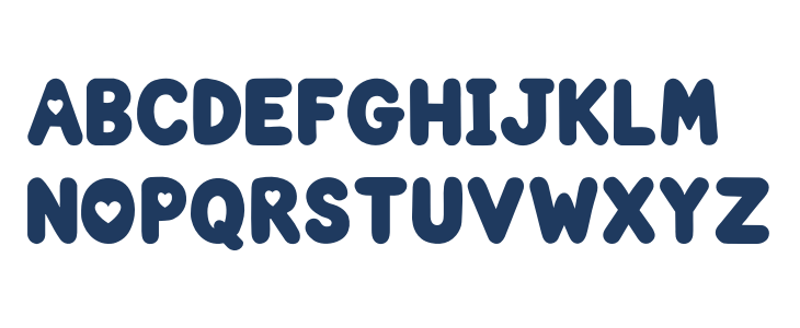 Valentine Heart PERSONAL USE ON Lowercase