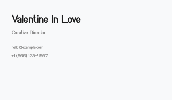 Valentine In Love Business Card