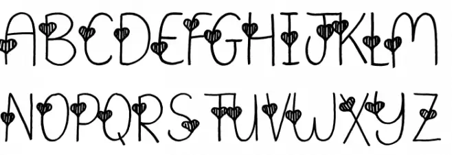 Valentine Loving Caratteri MAIUSCOLE