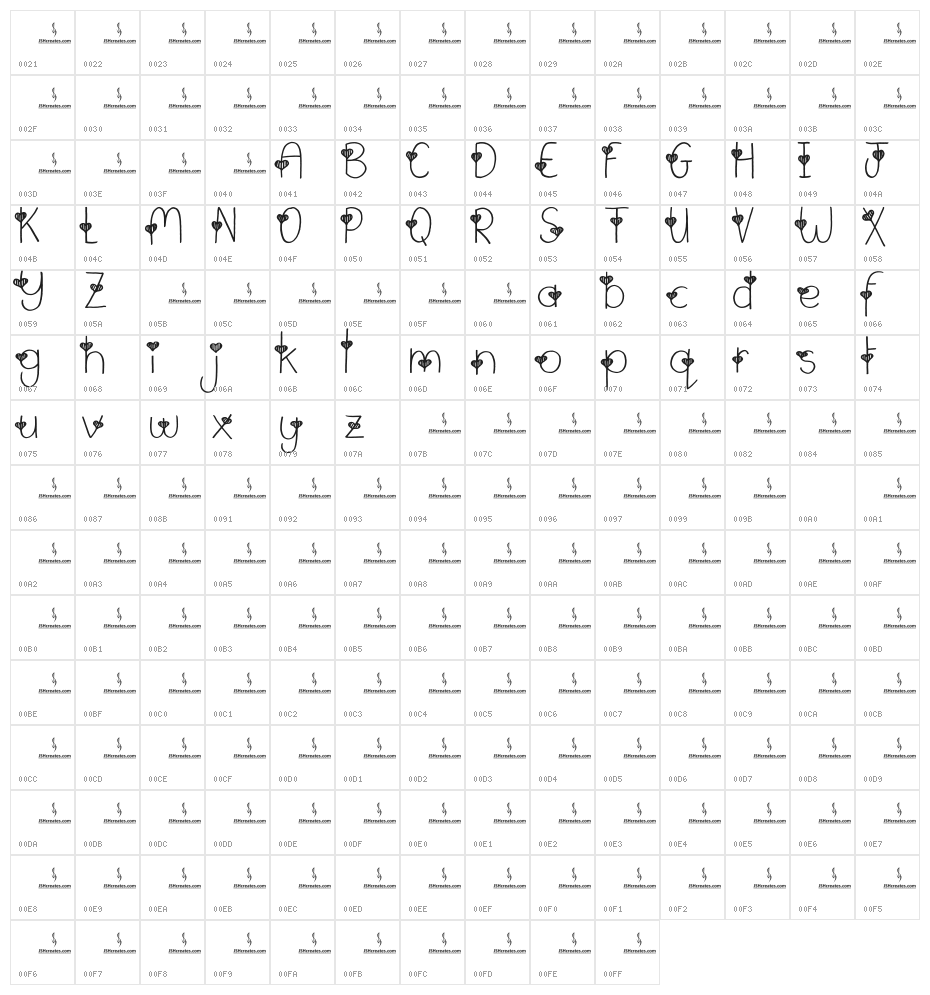 Valentine Loving Character Map