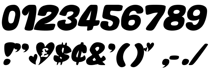 Valentine Oblique Font OTHER CHARS