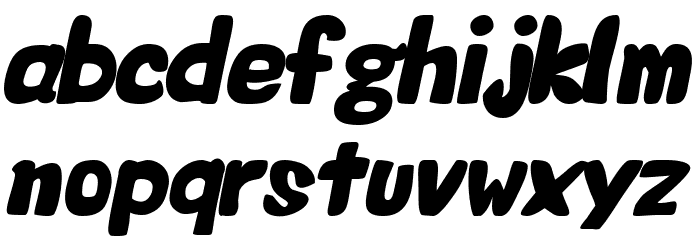 Valentine Oblique Font LOWERCASE