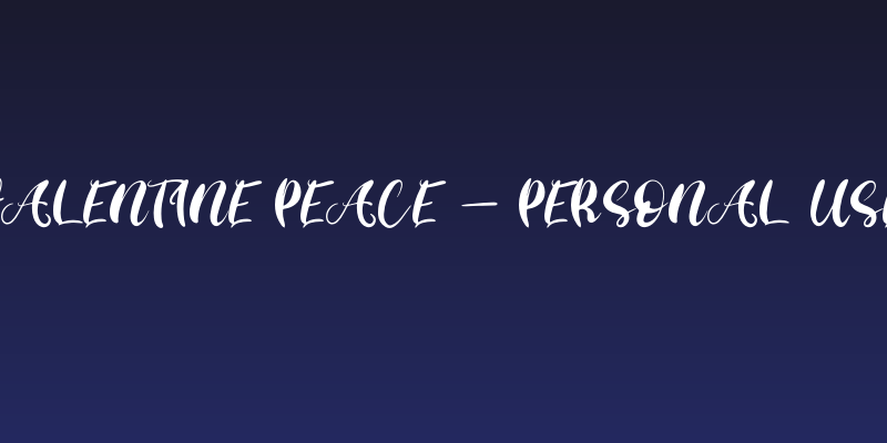 Valentine Peace - Personal Use Social Header