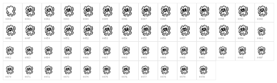 Valentine Ribbon Character Map