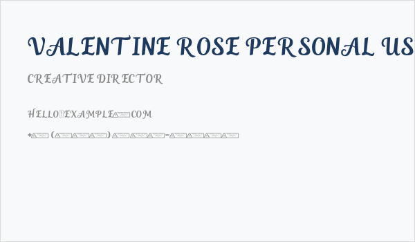 Valentine Rose PERSONAL USE ONL Business Card