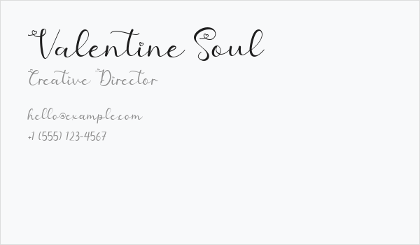Valentine Soul Business Card