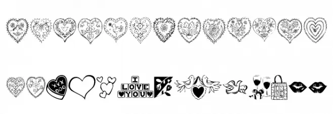 Valentine Things Schriftart Groß