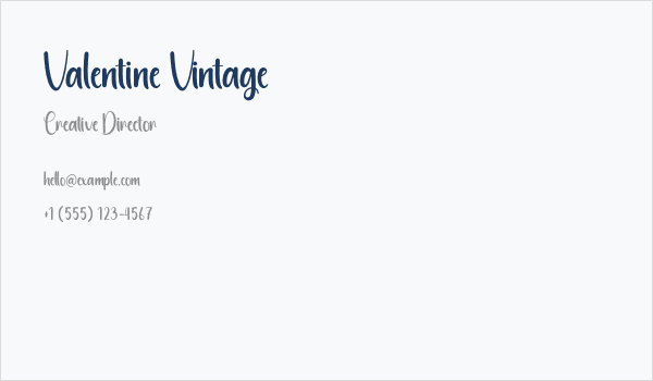 Valentine Vintage Business Card