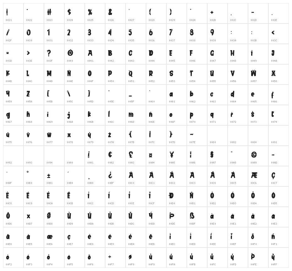 Valentine Whisper Character Map