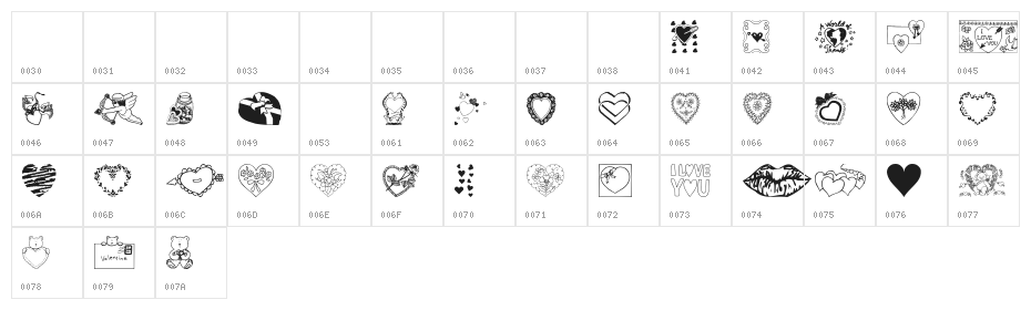 Valentine Character Map