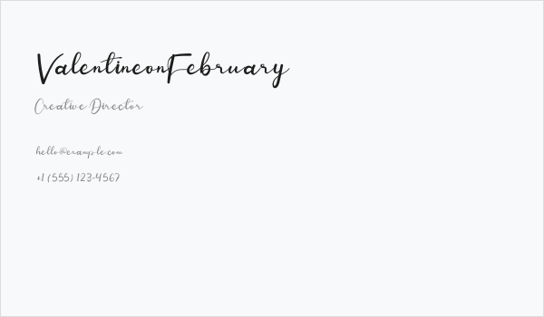 ValentineonFebruary Business Card