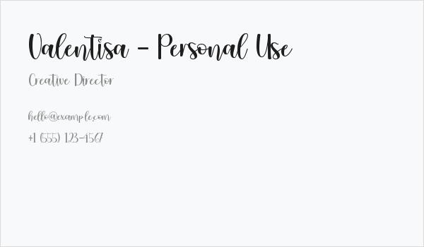 Valentisa - Personal Use Business Card