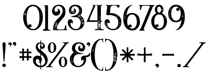 Valeria Bold Grunge Font OTHER CHARS