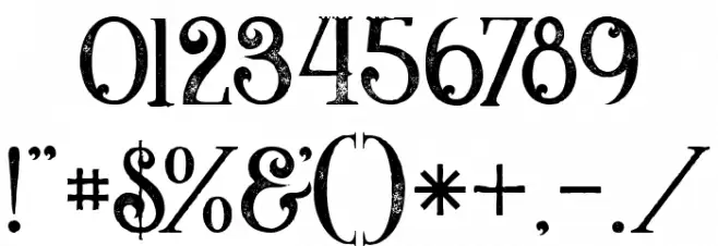 Valeria Bold Grunge Font OTHER CHARS