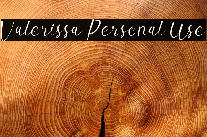 Valerissa Personal Use Font examples