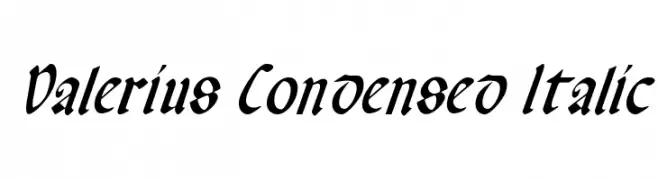 Valerius Condensed Italic  Fuentes Gratis Descargar