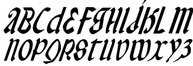 Valerius Condensed Italic 字体 大写