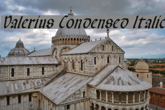 Valerius Condensed Italic Font examples