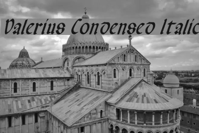 Valerius Condensed Italic フォント examples