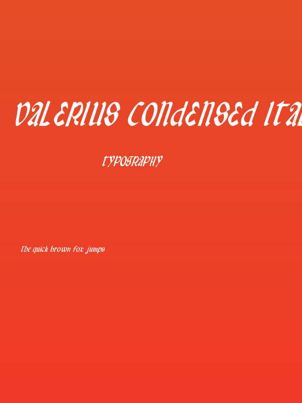 Valerius Condensed Italic Poster