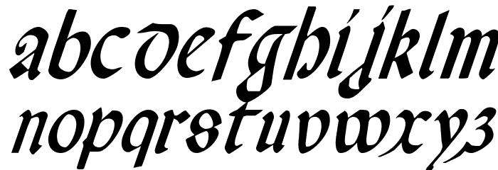 Valerius Condensed Italic Font LOWERCASE