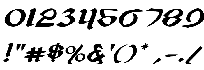 Valerius Expanded Italic Font OTHER CHARS