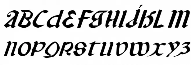 Valerius Expanded Italic Schriftart Groß