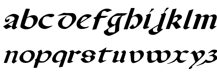 Valerius Expanded Italic Font LOWERCASE