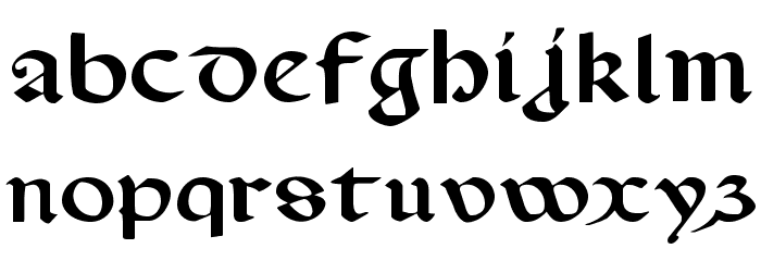 Valerius Expanded Font LOWERCASE