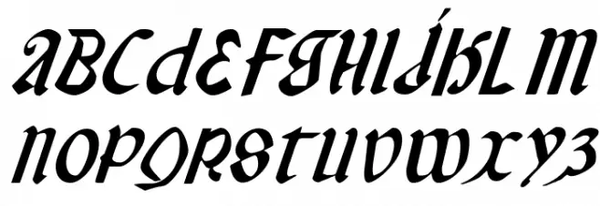 Valerius Italic Schriftart Groß