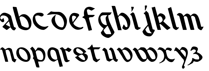 Valerius Leftalic Font LOWERCASE