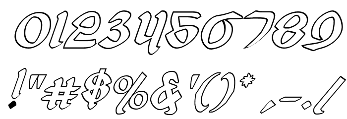 Valerius Outline Italic Font OTHER CHARS