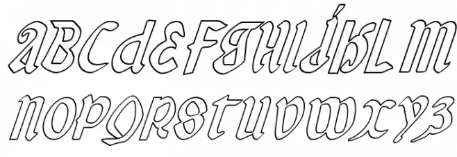 Valerius Outline Italic Fonte MAIÚSCULAS