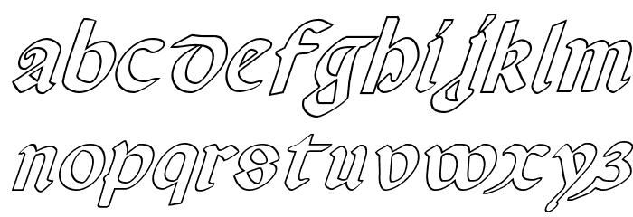 Valerius Outline Italic Font LOWERCASE