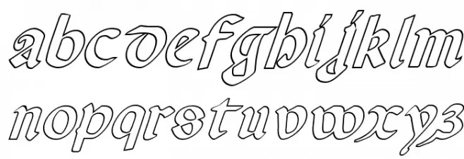 Valerius Outline Italic फ़ॉन्ट लोअरकेस