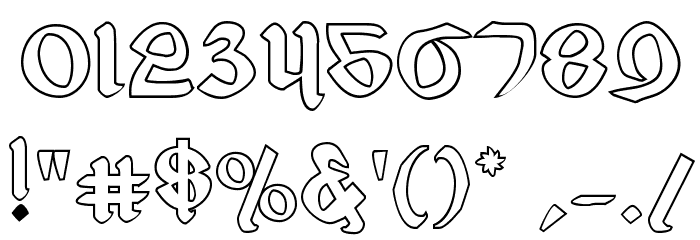 Valerius Outline Font OTHER CHARS
