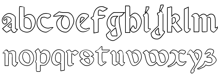 Valerius Outline Font LOWERCASE