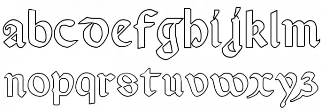 Valerius Outline Fonte MINÚSCULAS