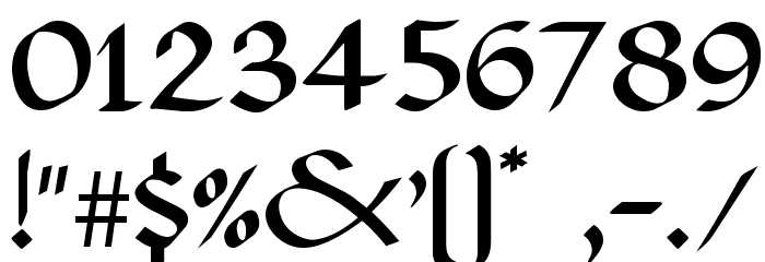 Valhalla Normal Font OTHER CHARS