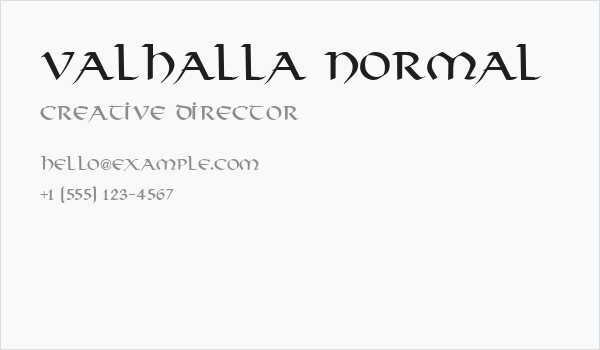 Valhalla Normal Business Card