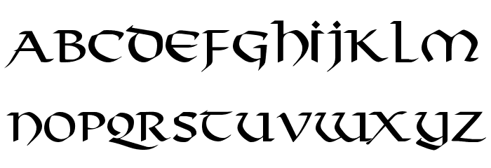 Valhalla Normal Font LOWERCASE