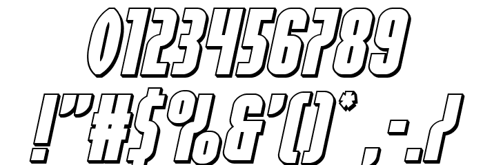 Valiant Times 3D Italic Font OTHER CHARS
