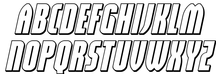 Valiant Times 3D Italic Font LOWERCASE