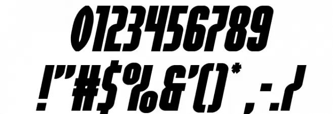 Valiant Times Italic Font OTHER CHARS