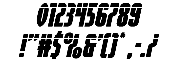 Valiant Times Laser Italic Font OTHER CHARS