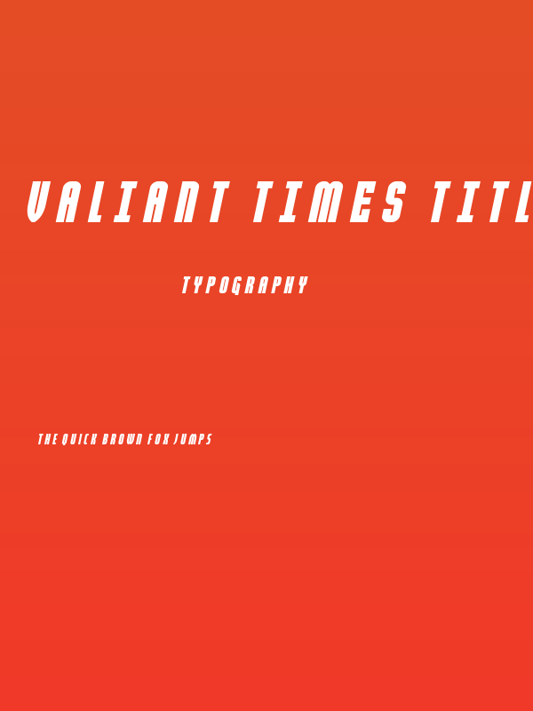 Valiant Times Title Italic Poster