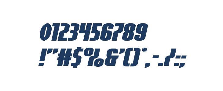 Valiant Times Wide Italic Other Characters