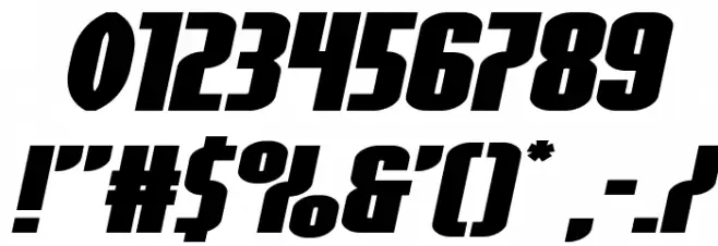 Valiant Times Wide Italic Font OTHER CHARS